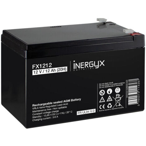 Batterie rechargeable 12VDC 12AH flamme retardante - IZYX - FX1212