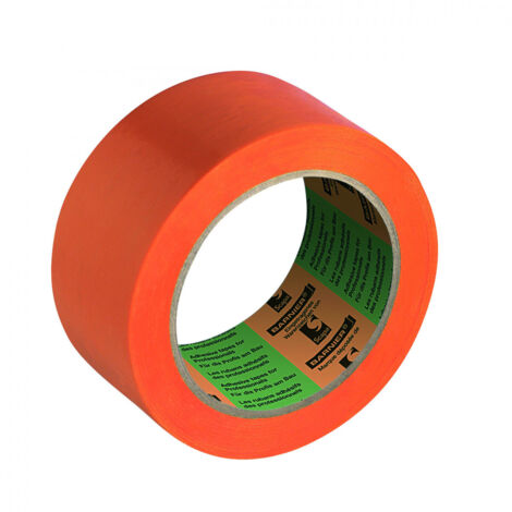 Ruban adhésif PVC orange 50mm x 33m – Adhésion forte sur surfaces humides – Masquage peinture et isolation – Déchirable à la main – Barnier