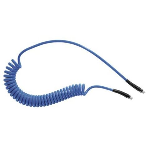 Prevost – Tuyau à air comprimé spiralé en polyuréthane bleu 6m – Diamètre intérieur 6.5mm – Pression max 8 bar – Connecteur R 1/4