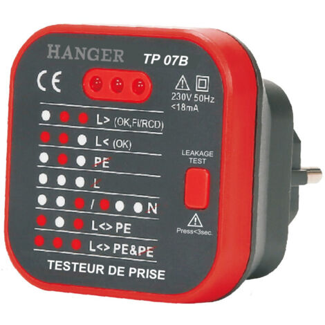 Testeur de prises Rcd TP 07B HANGER 180009 (1/3)