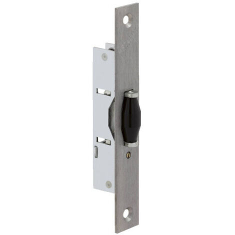 Metalux – Serrure électrique monopoint à larder profil étroit rouleau seul – Têtière inox 150mm – Rouleau en delrin réglable jusqu'à 8mm – F123210000