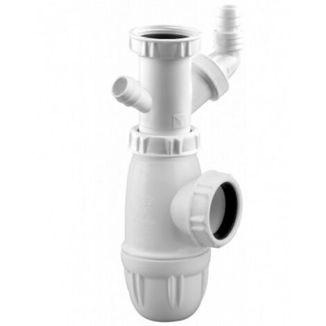 Siphon evier avec piquage lave-linge et trop-plein - VALENTIN - 75220000100