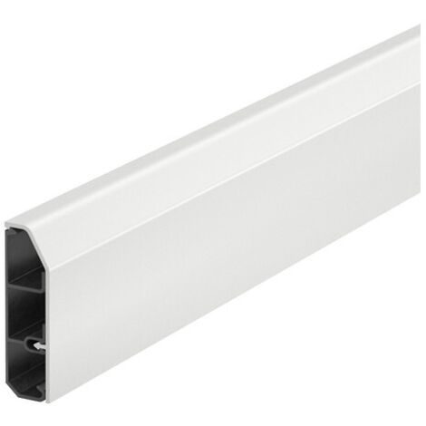 Obo Bettermann – Plinthe électrique SL 2070 blanc – PVC pour câblage encastré – Installation rapide avec perforations – Finition discrète RAL 9010