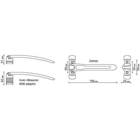 Entrebaîlleur de sécurité MOST pour porte couleur dorée SOCONA M2