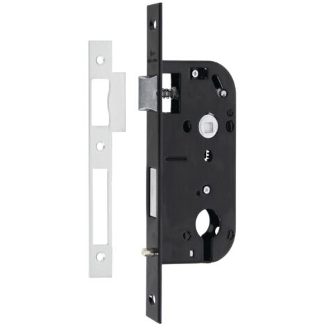 Serrure à encastrer Bricard 45 mm entraxe 70 mm fouillot 7 mm noire réversible (1/3)