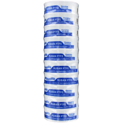 GEB – Ruban téflon 12 mm – Étanchéité des raccords filetés métalliques – Résistance à 15 bar - 815192