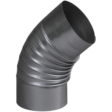 Coude plissé à 45° aluminié 125 mm - TEN - 374125