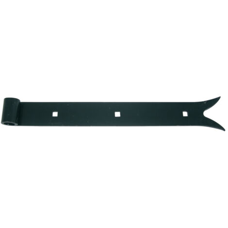 Torbel – Penture queue de carpe 14mm x 600mm – Finition cataphorèse noire – Trous carrés 7,5mm – Pour volets en bois – 124J604