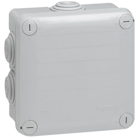 Boîte de dérivation étanche carrée Plexo - gris RAL7035 - 650°C - IP55 105x105x55