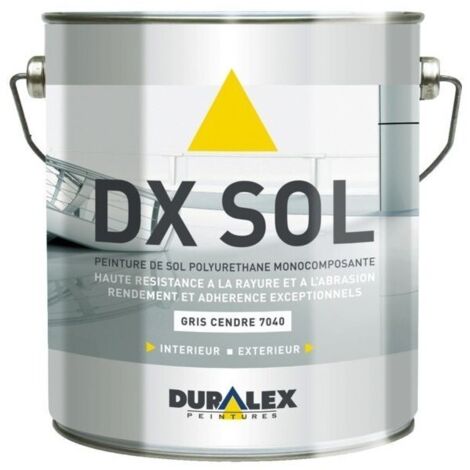 Duralex – Peinture pour sol intérieur gris cendre 3L – Aspect satiné – Résistance à l'usure – Application au rouleau ou à la brosse - 112100341