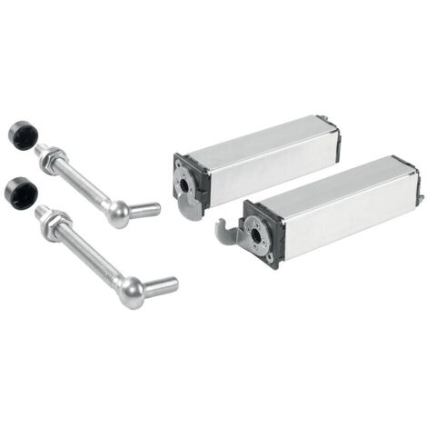 Locinox – Paire de charnières à ressort pour portillon 150mm – Réglage de la vitesse et force de fermeture – Installation encastrée – Poids max 75kg (1/5)