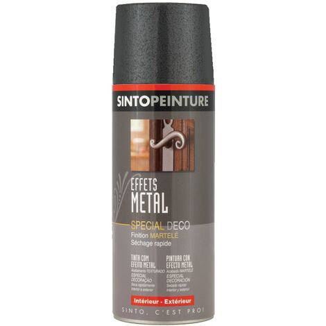 Peinture aérosol effet métal RAL9005 400ml – SINTO - 925625