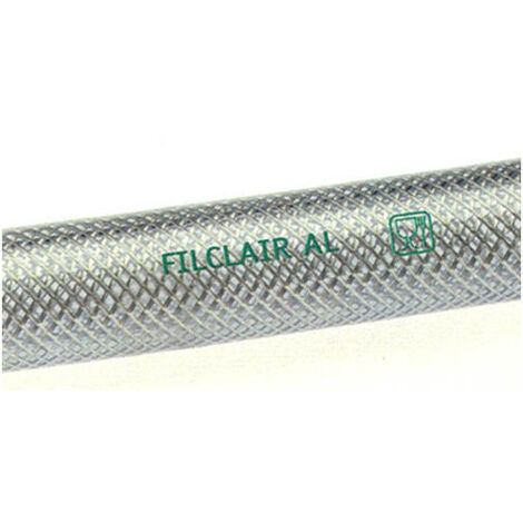 Tuyau souple transparent 12x19mm longueur 25m – PVC sans phtalate pour liquides alimentaires et air comprimé – Renfort textile pour flexibilité – Alfaflex