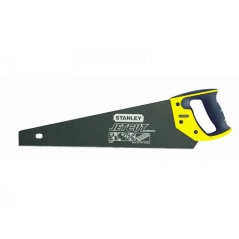 Stanley – Scie égoïne Jetcut 450 mm – Denture 11 dents/pouce pour bois dur et stratifié – Lame en acier suédois avec traitement HardPoint 2x