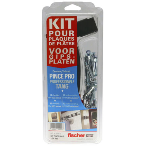 Kit pince + 24 chevilles metalliques pour corps creux HM - FISCHER - 509515
