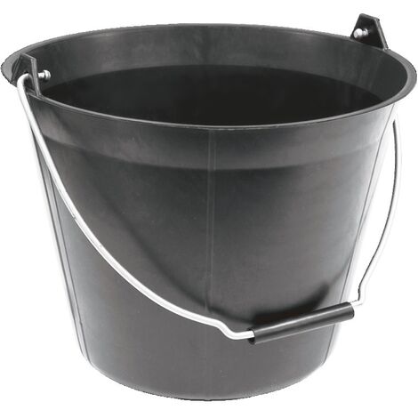 Taliaplast – Seau de maçon plastique noir 11L – Anse galvanisée – Graduation moulée pour versages précis – Résistance 60 kg