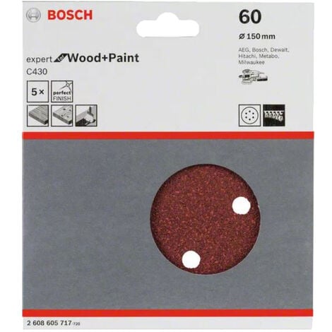 Disque abrasif D 150mm C430 Expert for Wood and Paint - BOSCH - 2608605717