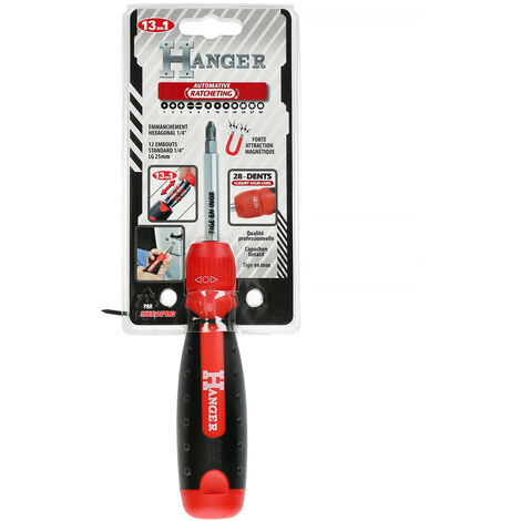 Tournevis porte-embouts Ratcheting MEGAPRO 235mm - HANGER - 130005