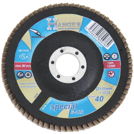 Disque bombé à lamelles zirconium 125mm grain 40 - HANGER - 150030 (1/2)