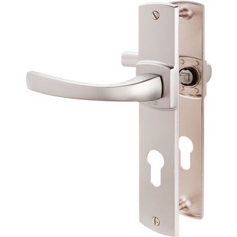 Vachette – Poignée de porte d'entrée clé I – Béquille double – Entraxe 195 mm – Pour portes sécurisées – Gris argent