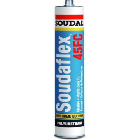 Soudal – Mastic-colle Soudaflex 45FC gris 310ml – Adhérence optimale pour collages structurels – Résistance aux UV et températures extrêmes - GRIS 300 ML