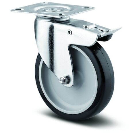 Roulette de manutention 1475 PAO - pivotante à frein - 60 kg - 75 x 25 mm - TENTE