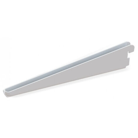 Console U double entraxe 32mm blanche 320mm – Acier laqué résistant à l'humidité – Capacité de charge 55 kg – Fixation solide pour étagères – Strauss Vonderweidt