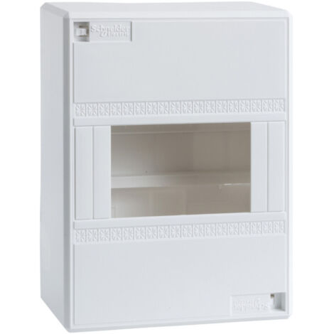 Schneider Electric – Coffret électrique nu 8 modules 1 rangée IP30 blanc – Installation en saillie – Matériau auto-extinguible – Conforme normes EN 50102