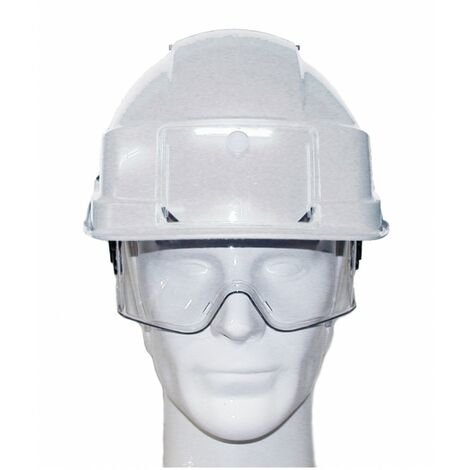 Casque de chantier IRIS 2 – Norme EPI – Lunette-masque polycarbonate anti-chocs – Taille réglable 49 à 63 cm – Poids léger 360 g – Auboueix