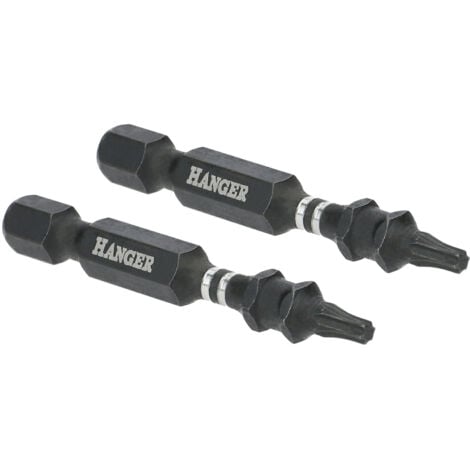 Jeu de 2 embouts impact 1/4'' pour vis étoile T30 50mm - HANGER - 134064