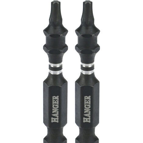 Jeu de 2 embouts impact 1/4'' pour vis étoile T30 50mm - HANGER - 134064