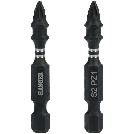 Embouts impact 1/4'' cruciformes PZ2 longueur 50mm - HANGER - 134055