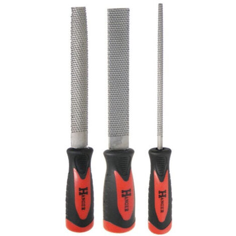 SET DE 3 RÂPES À BOIS EMMANCHÉES GROSSES PIQURES 200 MM - HANGER - 110391