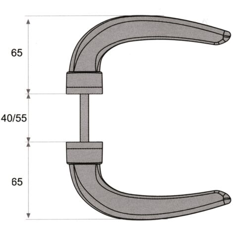 Fapim – Béquille double horus noir 37 – Mécanisme à double ressort – Fixation invisible pour portes aluminium et métal – Design ergonomique - NOIR-37 (1/2)