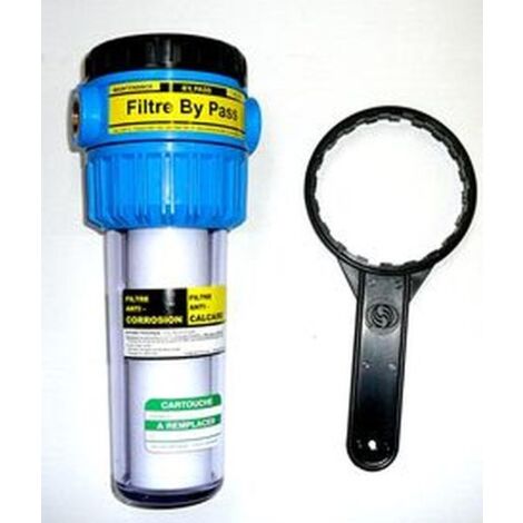 Polar – Filtre anti calcaire 2 en 1 avec by-pass – Protection contre corrosion et tartre – Débit 1800 l/h – Entretien facile sans couper l'eau - FABP34C