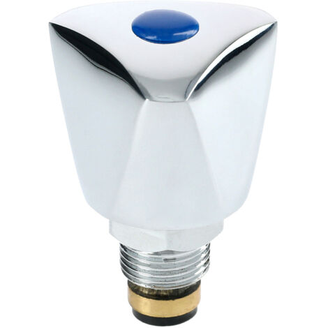 Tête de robinet chromé pour mélangeur – Raccord mâle – Profondeur de siège 20-32 mm – Avec pastilles rouge et bleue - B04-TUNI1521 (1/2)