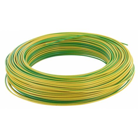 ELECTRALINE - Câble H07VU 1x2.5 10m jaune/vert couronne