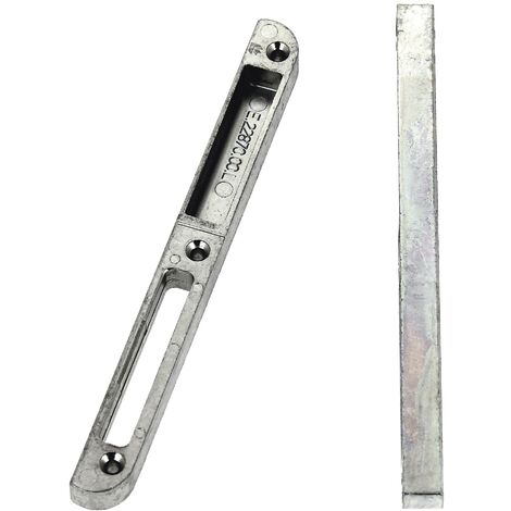 Ferco – Gâche pour crémone EUROPA à défoncer gauche – Finition ferGUard – Longueur 190 mm – Largeur 18 mm – Épaisseur 13 mm – E2287000L1