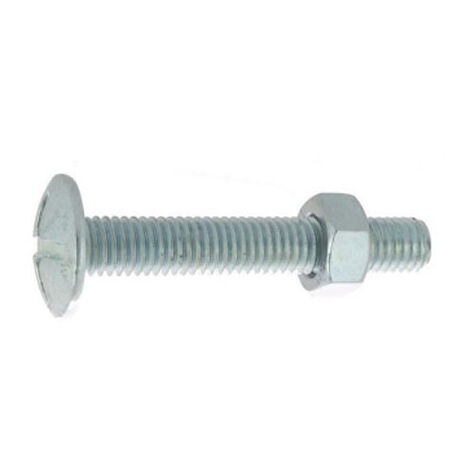 Boulon poelier à tête ronde large fendue en croix acier zingué blanc classe 4.8 NFE 25128/DIN 555 8X80 boîte de 100 - ULTIMA - 80308080 (1/2)