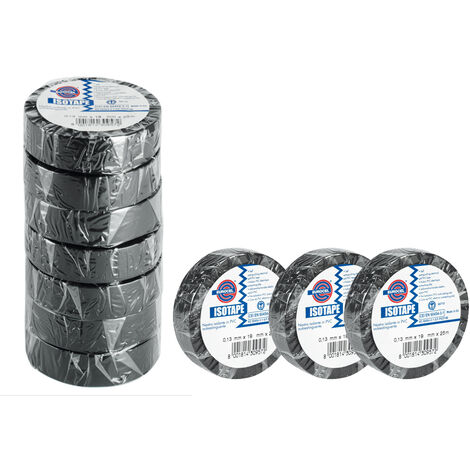 Lot de 10 rubans adhésifs ISOTAPE électricien noir - EUROCEL - 0150S1148