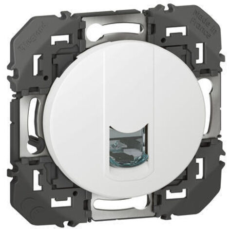 Legrand – Prise RJ45 complète 600376 – Blindée catégorie 6 FTP – Finition blanche – Coque de protection chantier à charnières