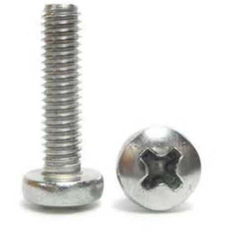 Vis à métaux tête cylindrique bombée classe 4.8 Pozidrive zingué 6X25 boîte de 200 ULTIMA 80506025 (1/2)