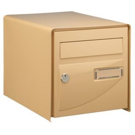 Decayeux – Boîte aux lettres Probat DF beige – Boîte aux lettres en acier galvanisé – Ouverture frontale – Fixation murale incluse