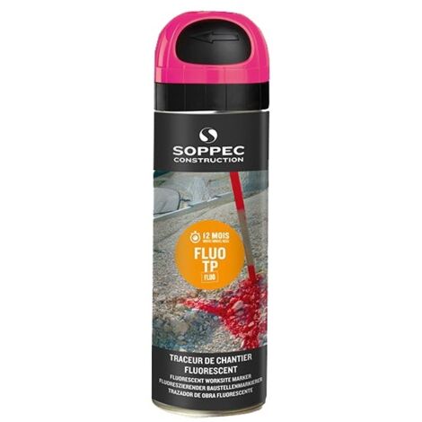 Traceur de chantier Fluo TP 500ml rouge SOPPEC 141525O
