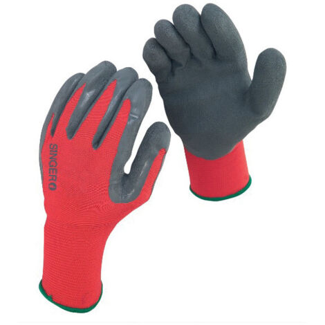 Singer NYM15LG Gants de Protection Rouge Gris Confortables
