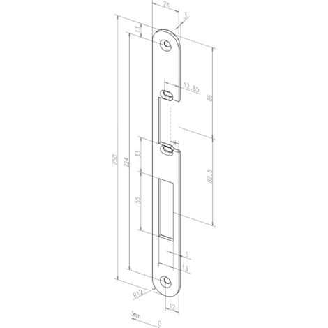 Têtière de gâches à larder 370 HZ fixe zingué droite - EFF EFF - 6370405