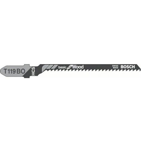Bosch – Lame de scie sauteuse HCS T119BO pour bois tendre 83mm – Lot de 5 – Coupe courbe – SKU 2608630310