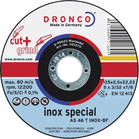 Disque à tronçonner les métaux AS 46 / AS 30 T Inox 125x2,5mm - DRONCO - 1123270100 (1/3)