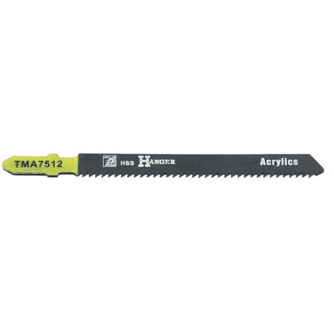 Pack de 5 lames de scie sauteuse TMA7512 pour acrylique 75mm - HANGER ...