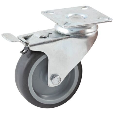 Roulette de manutention 1475 PAO - pivotante à frein - 70 kg - 100 x 25 mm - TENTE